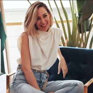 Zara White Draped Sleeveless Top